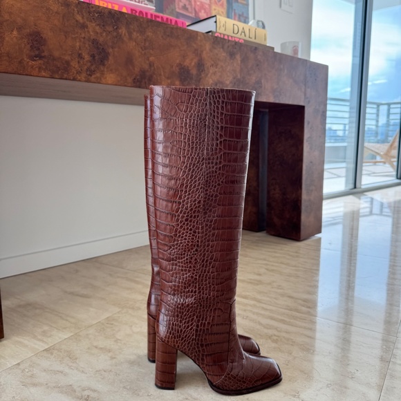Paris Texas Crocodile-Embossed Boots - Picture 2 of 6